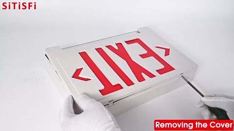 Exit Signs with Emergency Lights Battery Backup, UL Listed Double-sided Exit sign with Adjustable Light Pipe, Hardwired Compact Commercial Lighted Exit Sign, 120/277V Top/Side/Wall Mount (1 Pack)