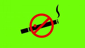 2D animation of no smoking sign, prohibiting sign animated on green screen background