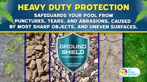 U.S. Pool Supply Ground Shield 12-Foot x 24-Foot Rectangle Heavy Duty Pool Liner Pad for Above Ground Swimming Pools - Protects Pool Liner, Prevents Punctures, Eco-Friendly Fabric - Extends Liner Life