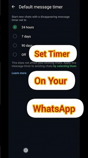 How to Set Timer on WhatsApp Chats ⏳ | Disappearing Messages #Shorts #ytshorts #smartphone #tech