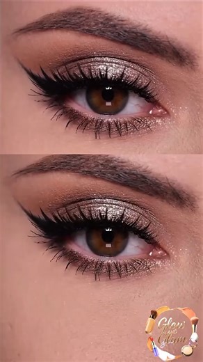 Glam Glitter eye makeup tutorial 😍#GlitterEyeMakeup #GlamAndGlow #glowandglam #shortsvideo #glam