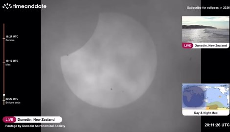 Stunning Time-Lapse Of A Partial Solar Eclipse Over New Zealand