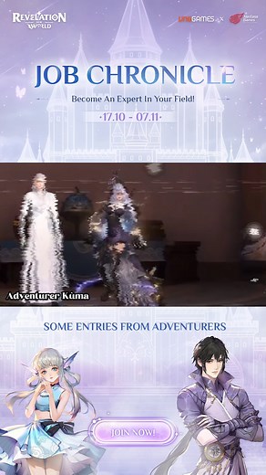 2K views · 23 reactions | 類 Need inspiration to create an entry for the 'Job Chronicles' event? Here's some of the entries from our fellow Adventurers showcasing their social jobs!  ✨ Join the 'Job Chronicles' event now and get a chance to win up to $1000!  Event Announcement: https://bit.ly/RVL_JobChroniclesEvent #Revelation #NewWorld #VNGGames #NetEaseGames #JobChronicles #Event | Revelation: Infinite Journey | Facebook