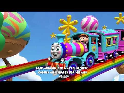 Adventure on the Rainbow Train | Fun & Interactive Kids Song | Learn Colors & Shapes