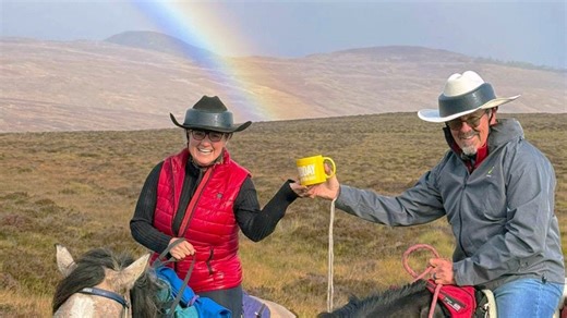 Fans Snap Sunday Mug Shot Under a Rainbow in Scotland!