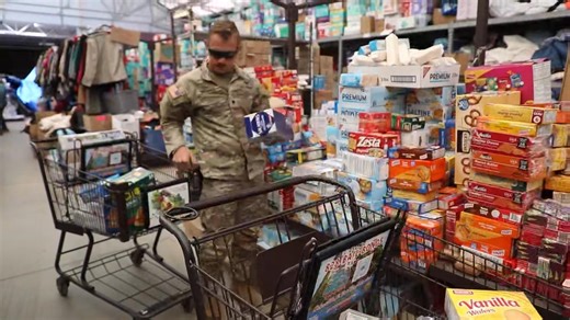 133K views · 7.7K reactions | Soldiers of Joint Task Force North Carolina in #BlackMountain create care packages of food, water, diapers, and other items citizens may need. These items will be distributed at local store using a drive-through system. #Helene : Staff Sgt. Denne Allen | North Carolina National Guard | Facebook