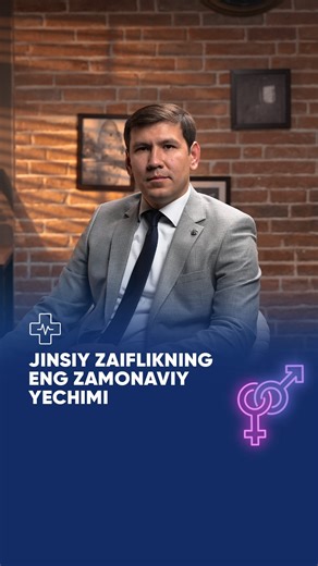Xusanov Sanjarbek on Instagram: "Jinsiy zaiflikning o’gir turi — ko‘pincha erkaklarda qon oqimi buzilishi yoki tug‘ma muammolar natijasida yuzaga keladi. Bu holat hayot sifatiga va oilaviy munosabatlarga salbiy ta’sir ko‘rsatadi. Og‘ir shakldagi erektil disfunktsiyani aniqlab, 99% muvaffaqiyat bilan implant qo‘yish orqali davolaymiz. Shu bilan erkaklar hayot sifati tiklanadi va oilaviy baxt qaytadi. 📞 Qabulga yozilish va murojaatlar uchun: +998 33 118 11 10 +998 20 001 64 96 +998 94 211 22 20"