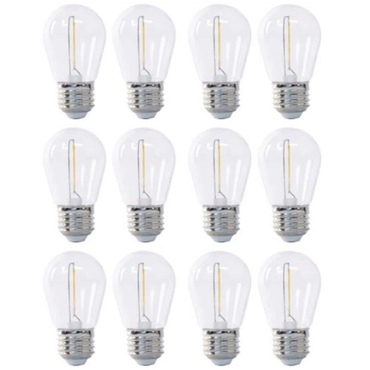 Check The Home Depot's Q&A Before Buying: Feit Electric 15-Watt Equivalent S14 HO String Light LED Light Bulb, Warm White 2200K (12-Pack)