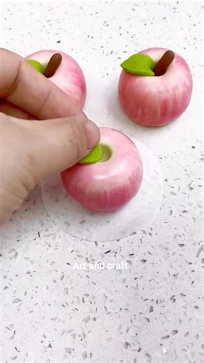 DIY How To Make Miniature Cute Apple With Polymer Clay #diy #handmade #clay #apple | Art & Craft