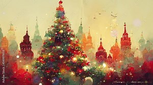 Abstract, Artistic, Christmas Tree, Background in 3D Stock Video