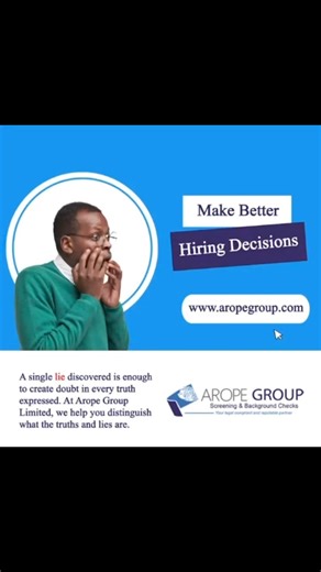 Skipping screening and background checks is equal to gambling with your organization's well-being. The potential downside – legal action, financial losses, reputational damage, and workplace disruptions – far outweigh the costs and time invested in due diligence. Remember, a sound hiring process is an investment in your future, and screening and background checks are the foundation for building a strong, reliable, and successful team. | Arope Group Limited | Facebook