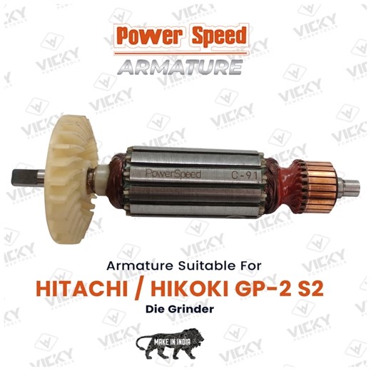 Vicky Power Tools on Instagram: "PowerSpeed Armature For HITACHI / HIKOKI, GP-2 S2 Die Grinder Manufactured by Vicky Power Tools Made In India 🇮🇳 #hitachi #diegrinder #hikokipowertools #grinders #grindingtools #hitachipowertools #grindermachine #grindertools #powertools #powerspeed #hitachitools #hikokitools #powerspeedtools #powerspeedarmature #diegrinders #armature #vickytools #vickypowertools #diy #madeinindia"