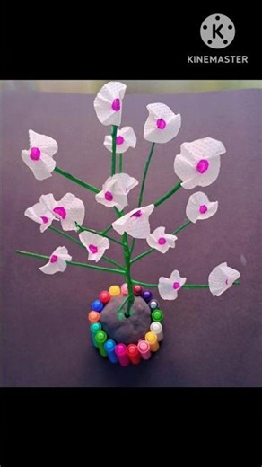 Turn Waste into Beautiful Flower Tree 🌸 | Easy Clay Craft #Shorts