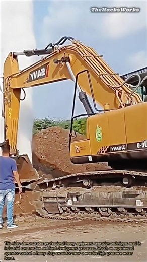 Insane Water Power vs Giant Excavator Bucket #heavyequipment #machinery #excavator #satisfying