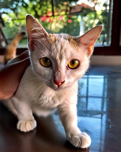 white cat grooming on their neighbors friend #kitten #funnycats#viral YouTube short #kitten #pyfツ