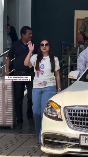 rani mukherjee spotted after winning national film award #ranimukherjee #nationalaward