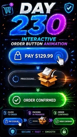 interactive order button animation using HTML CSS & JS|#shorts #coding #programming #webdevelopment