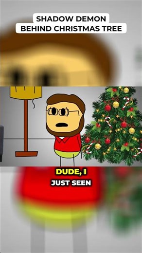 Shadow Demon Behind Christmas Tree