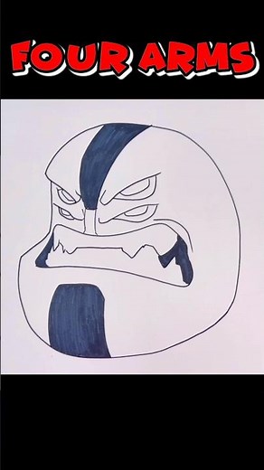 How to Draw Four Arms | BEN 10 #drawings #fourarms #ben10 #shorts