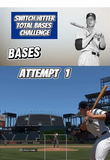 Mickey Mantle switch hitter total bases challenge! #mlb #fyp #mlbtheshow #baseball #yankees