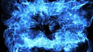 Abstract Blue Particle Energy Burst Reveal