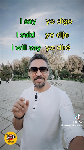 #TSH_Reel 🎯🗣️ 📖 Aprende la conjugación del verbo “decir” en presente, pasado y futuro de manera clara y práctica 🌟🇪🇸 ⸻ #اللغة_الاسبانية #كورس_اونلاين #اتعلم_صح | The Spanish Hub