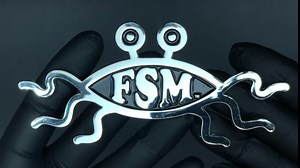 5.2" Solid Metal Flying Spaghetti Monster Car Emblem