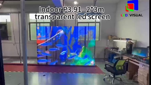Outdoor Indoor Glass Transparent Led Display Transparent Panels  Mesh Transparent Window Screen Display
