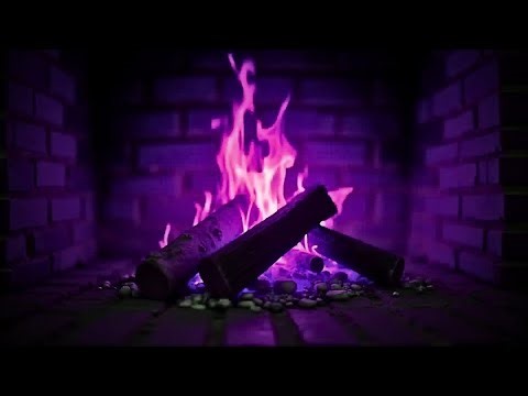 🔥 Purple Fire | Magical Fireplace with Crackling Sounds for Relaxation