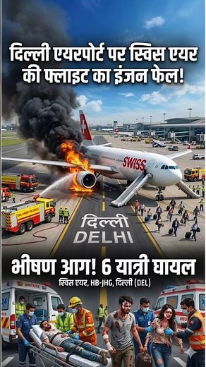 Swiss Flight Engine Failed: Delhi IGI Airport पर 232 यात्री फंसे, स्विस फ्लाइट का इंजन फेल #shorts