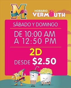 🎉 ¡En #Multicines la diversión empieza en la mañana! 🎉 Disfruta las mejores películas durante los fines de semana, desde $2.50 🤩🎬. ¡Te esperamos en nuestro Horario Vermouth! Compra tus boletos y combos online 🍿🌭 : onelink.to/gxw5cm Contamos con todas las medidas de bioseguridad. #AlCineConConfianza #MulticinesUnLugarSeguro | MULTICINES :: Ecuador ::
