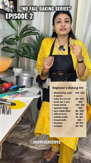 Soumya C Recipes on Instagram: "Episode 02 know about essential baking tools under 2000/- ✅ how to buy? #reelitfeelit #cake #explore #instagram #reelkarofeelkaro #exploremore #reels #cakedecorating #baking #class #cake #cakes #cakestagram #cakeshop Like | share | #save | follow for more episodes ❤️"