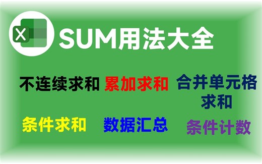 这么厉害的SUM函数，你却只会用它求和？大神都玩出了新花样！
