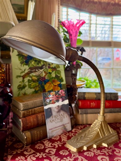 Vintage Gooseneck Lamp, Art Deco Style, Rustic Gold Finish - Etsy