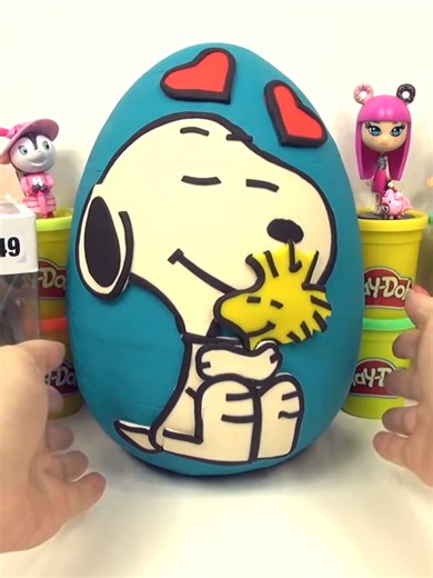 Snoopy egg (*0*) #snoopy #toys #fyp #unboxingtoys #playdoh | Snoopy