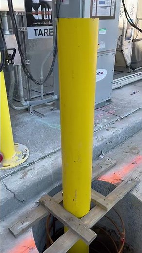 Install Bollards on the concrete commercial
