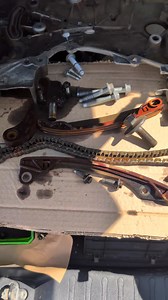 2015 Nissan Juke 1.2 DIG-T Timing chain kit replacement ⛓️. The guide rails had given up on this at just 60,000 miles causing a horrendous noise at 2000 RPM. Chain kit replaced which consisted of oil pump chain and cam chain, 3 x sprockets, guide rails and tensioners. We then replaced the sump, the crankshaft seal, the auxiliary drive belt and the spark plugs. Finally the engine oil and filter was replaced before starting it up and road testing it to confirm the fault was fixed. #diagnostics #me