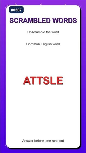 Scrambled Words Challenge #0567 | Unscramble the Word Fast