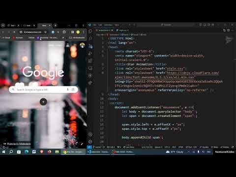 Star Animation on mouse Move Using HTML,CSS and JavaScript