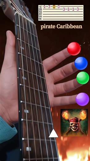 pirates of the caribbean Guitar tutorial #piratesofthecaribbean #guitartabs #guitartutorial #fyp #guitarsolo #LearnGuitar #sundayvibes #hesapirate | yassinkouihi