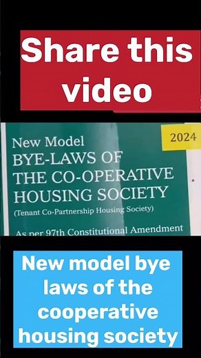 New Model Bye Laws Of The Co-operative Housing Society | Maharashtra Cooperative Societies Act
