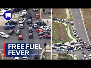 Traffic trouble after $100,000 free fuel giveaway | 9 News Australia
