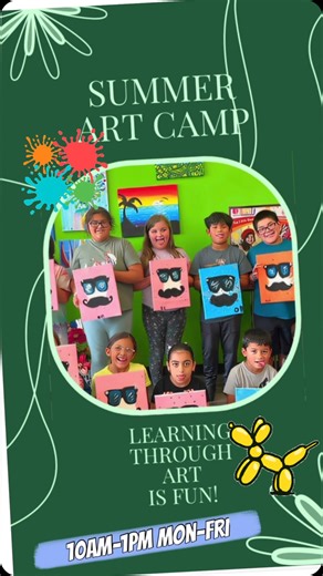 Join us for camp. Mon-Fri 10am-1pm $150 per week! Register online! | Crazy Picasso