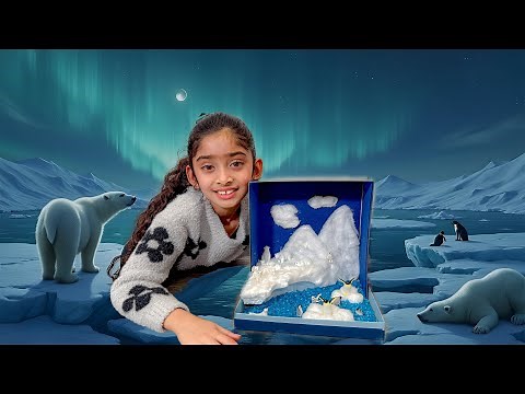 HOW TO MAKE AN EASY SHOE BOX ARCTIC ANIMAL HABITAT DIORAMA PROJECT FOR SCHOOL 🦭🐧🐻‍❄️