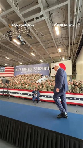 'GOD BLESS THE USA': President Trump receives a warm welcome aboard the USS George Washington at Yokosuka Naval Base in Japan. | Fox News