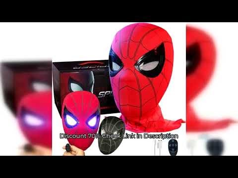 Spiderman Mask Eyes Movable Remote Control Peter Parker Spiderman toys children Halloween Cosplay C