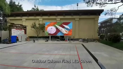 Outdoor P4 IP65 6000 Nits Fixed Installation Column-Mounted 4mm LED Display Screen with HDR10  and Sunlight Readable