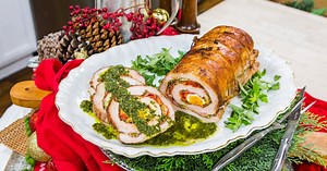 Argentinian-Style Stuffed Pork Loin with Chimichurri