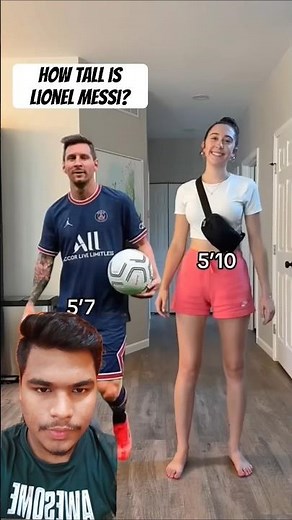 🌟 Ever wondered how Lionel Messi stacks up against the average person in terms of height?#football