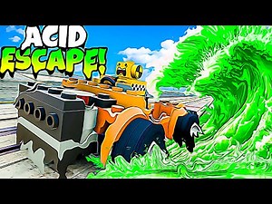 Escaping an ACID TSUNAMI With LEGO CARS in BeamNG Drive Mods!!